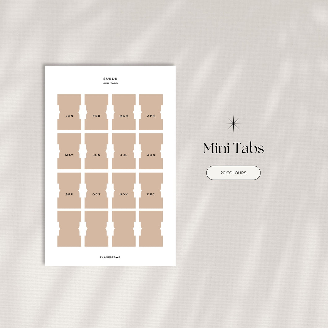 Monthly Tab Stickers | Planner Tabs for A6, A5, Hobonichi, Stalogy, Sterling Ink & More